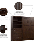 Modubox Pur Full Murphy Wall Bed and Storage Unit with Drawers (95W), image 16