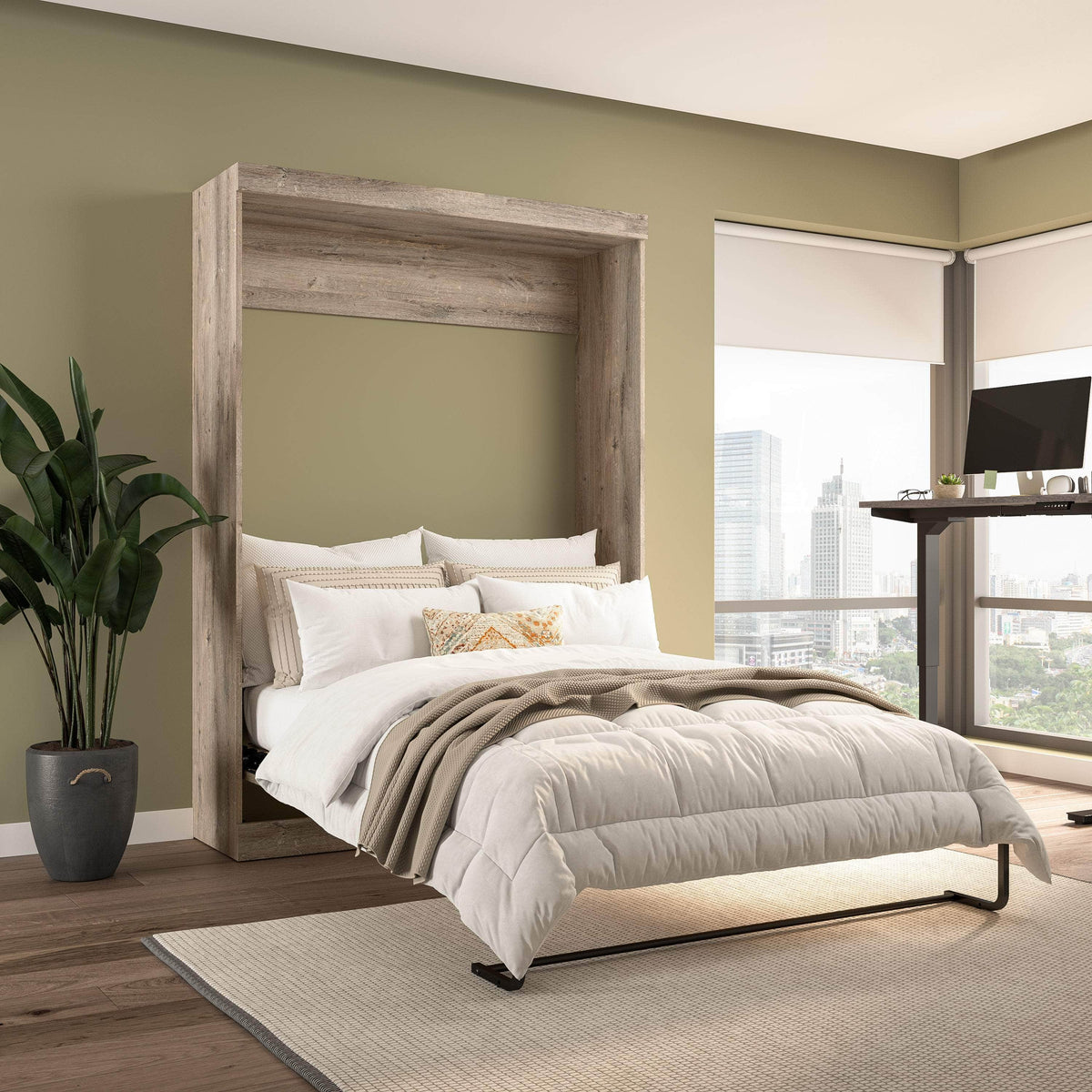Modubox Pur Full Size Murphy Wall Bed, image 37
