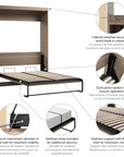 Modubox Pur Full Size Murphy Wall Bed, image 65