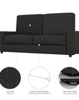 Modubox Pur Queen Murphy Wall Bed, 2 Storage Units and a Sofa (115“) in White, image 15