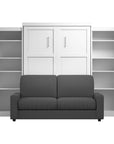 Modubox Pur Queen Murphy Wall Bed, 2 Storage Units and a Sofa (115“) in White, image 3