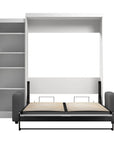 Modubox Pur Queen Murphy Wall Bed, a Storage Unit and a Sofa White, image 7
