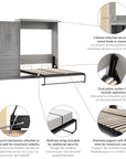 Modubox Pur Queen Murphy Wall Bed and 1 Storage Unit with Drawers (101”), image 23