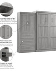 Modubox Pur Queen Murphy Wall Bed and 1 Storage Unit with Drawers (101”), image 25