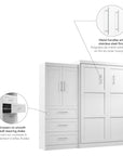 Modubox Pur Queen Murphy Wall Bed and 1 Storage Unit with Drawers (101”), image 9