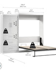 Modubox Pur Queen Murphy Wall Bed and 1 Storage Unit with Drawers (101”), image 8