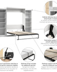 Modubox Pur Queen Murphy Wall Bed and 2 Storage Units (115W), image 19