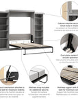 Modubox Pur Queen Murphy Wall Bed and 2 Storage Units (115W), image 48