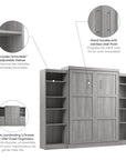 Modubox Pur Queen Murphy Wall Bed and 2 Storage Units (115W), image 46