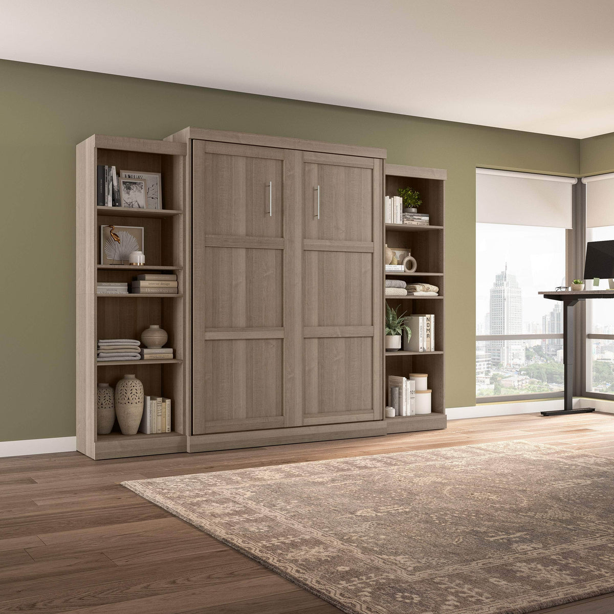Modubox Pur Queen Murphy Wall Bed and 2 Storage Units (115W), image 65