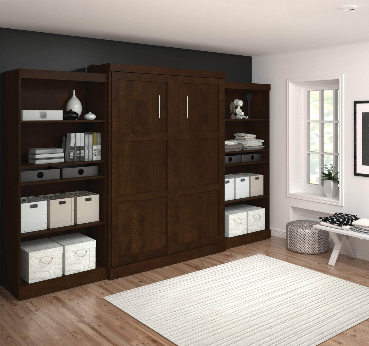 Modubox Pur Queen Murphy Wall Bed and 2 Storage Units (136”), image 4