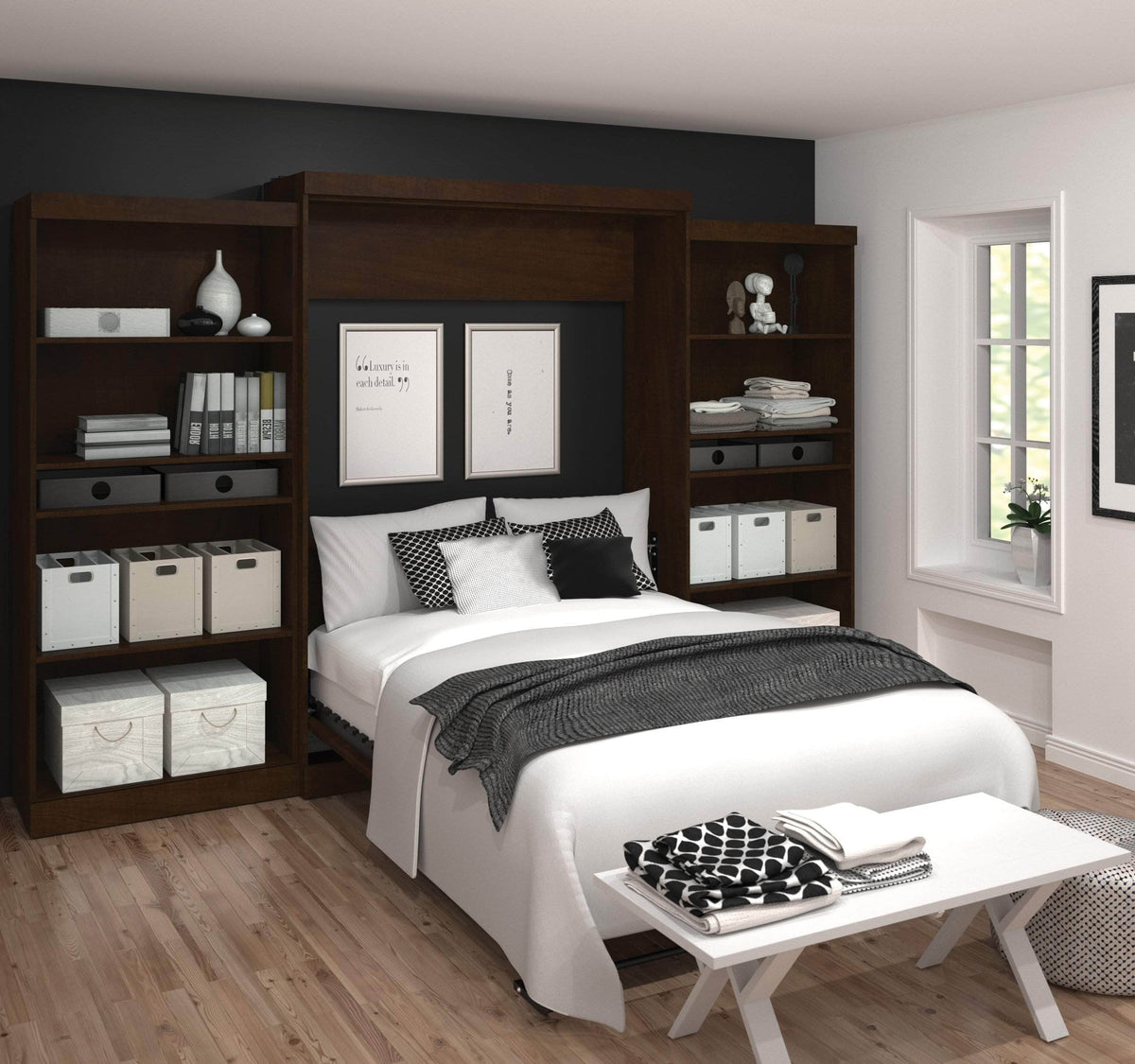 Modubox Pur Queen Murphy Wall Bed and 2 Storage Units (136”), image 5