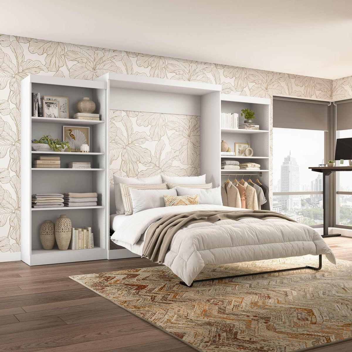 Modubox Pur Queen Murphy Wall Bed and 2 Storage Units (136”), image 8
