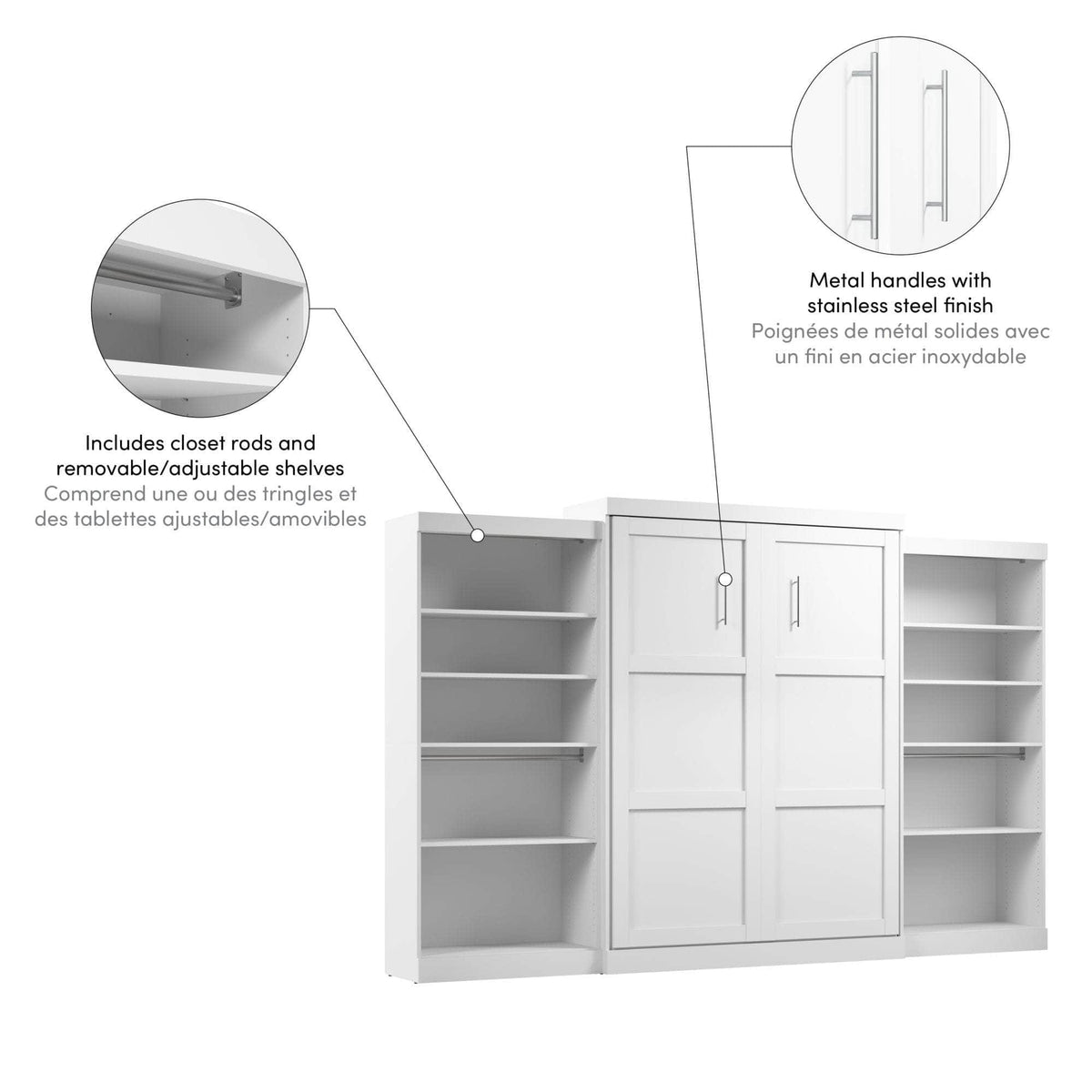 Modubox Pur Queen Murphy Wall Bed and 2 Storage Units (136”), image 14