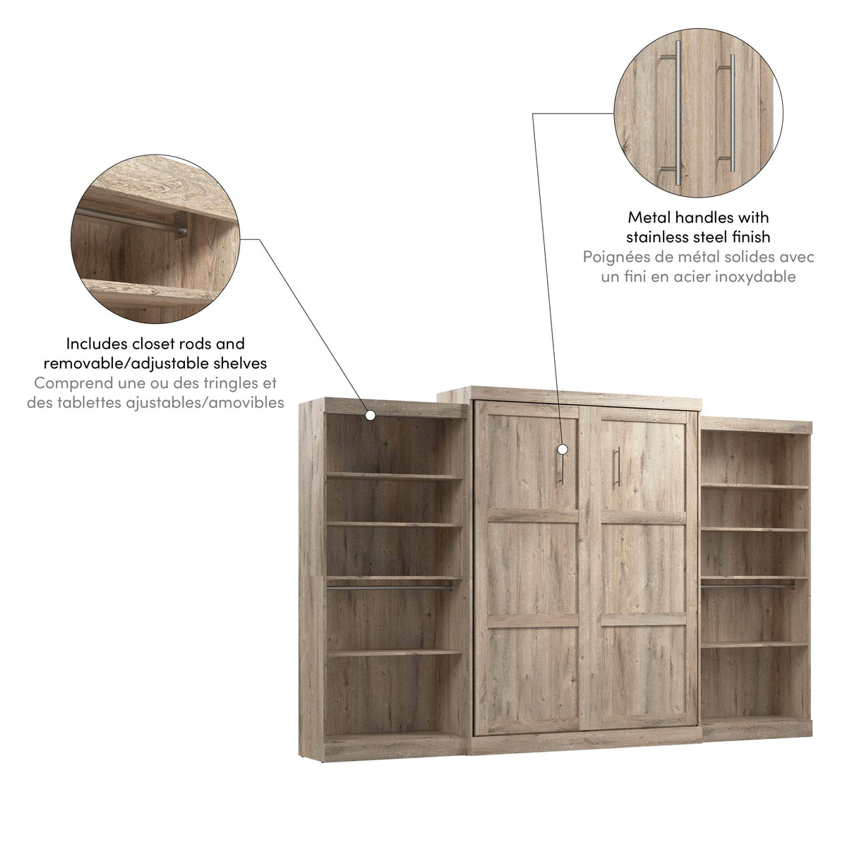 Modubox Pur Queen Murphy Wall Bed and 2 Storage Units (136”), image 31