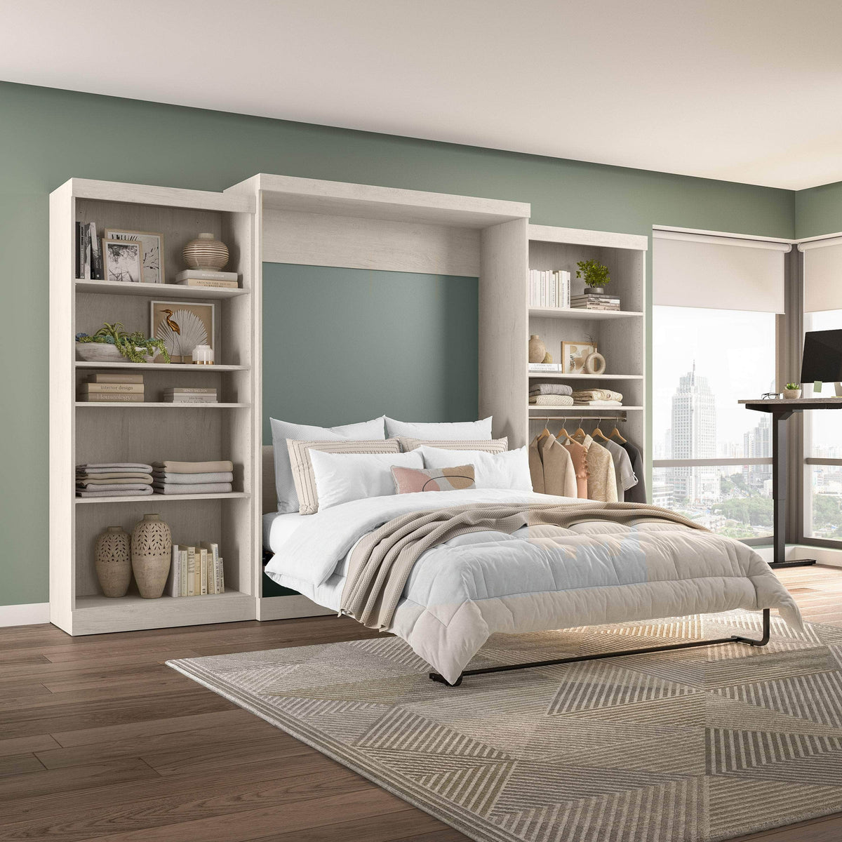 Modubox Pur Queen Murphy Wall Bed and 2 Storage Units (136”), image 49