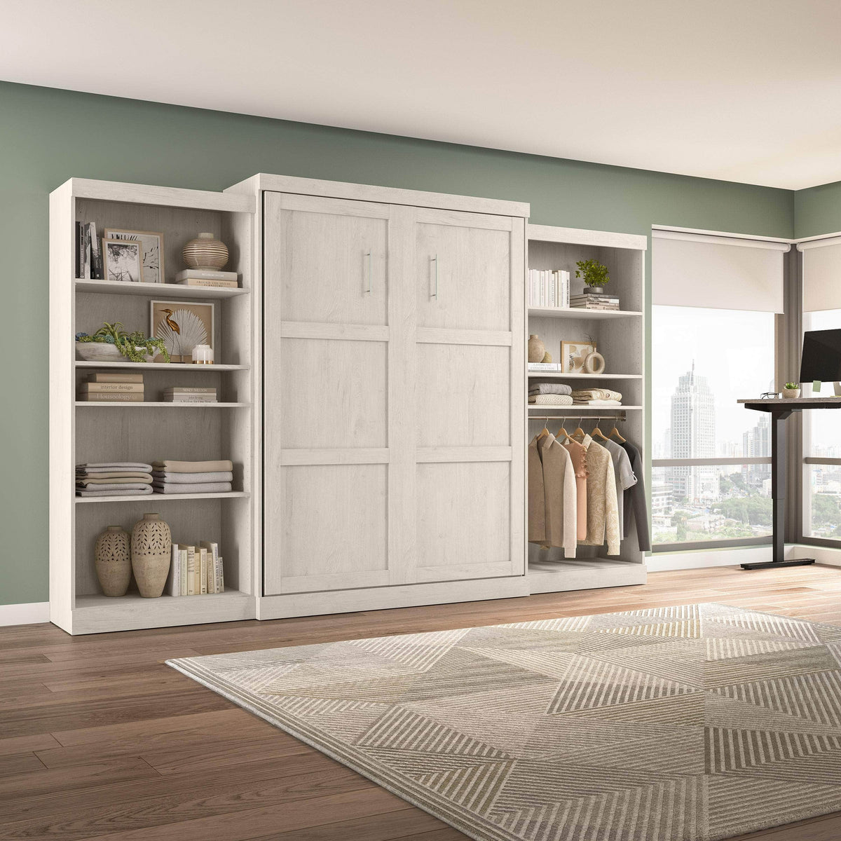 Modubox Pur Queen Murphy Wall Bed and 2 Storage Units (136”), image 50