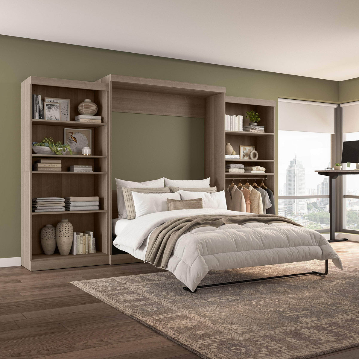 Modubox Pur Queen Murphy Wall Bed and 2 Storage Units (136”), image 61