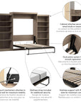 Modubox Pur Queen Murphy Wall Bed and 2 Storage Units (136”), image 68