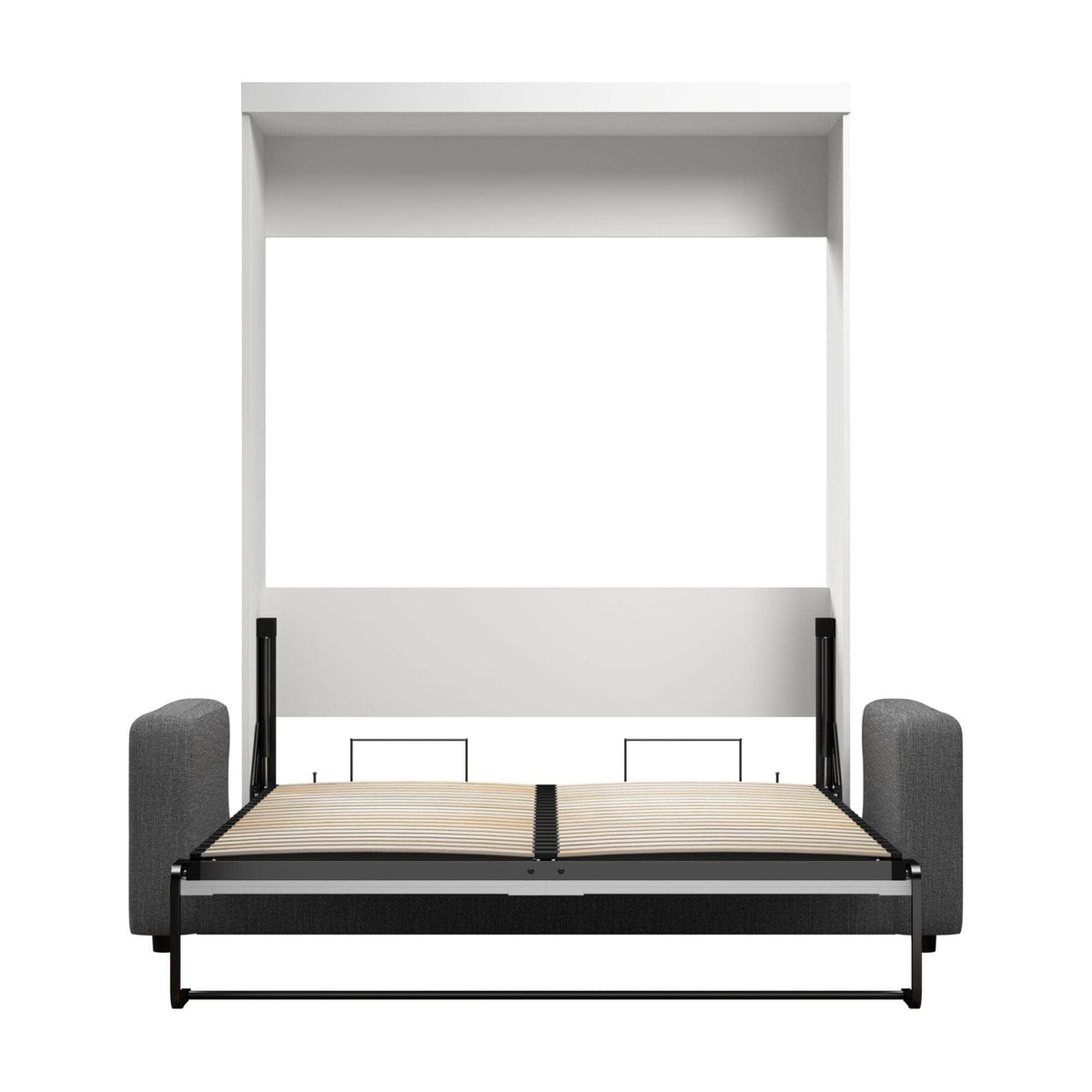 Modubox Pur Queen Murphy Wall Bed and a Sofa in White, image 4