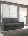 Modubox Pur Queen Murphy Wall Bed and a Sofa in White, image 1