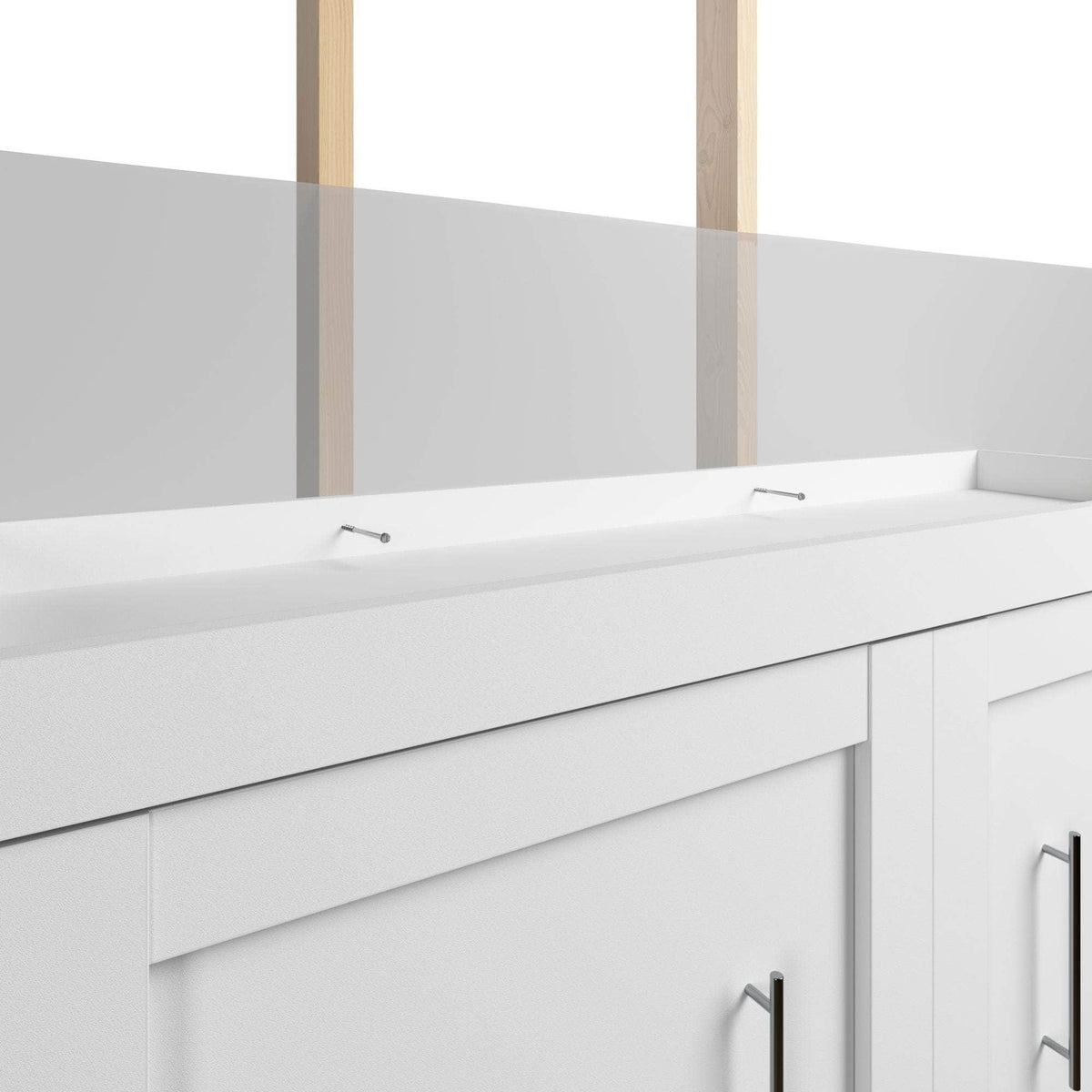 Modubox Pur Queen Murphy Wall Bed and a Sofa in White, image 13