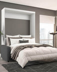 Modubox Pur Queen Murphy Wall Bed and a Sofa in White, image 2