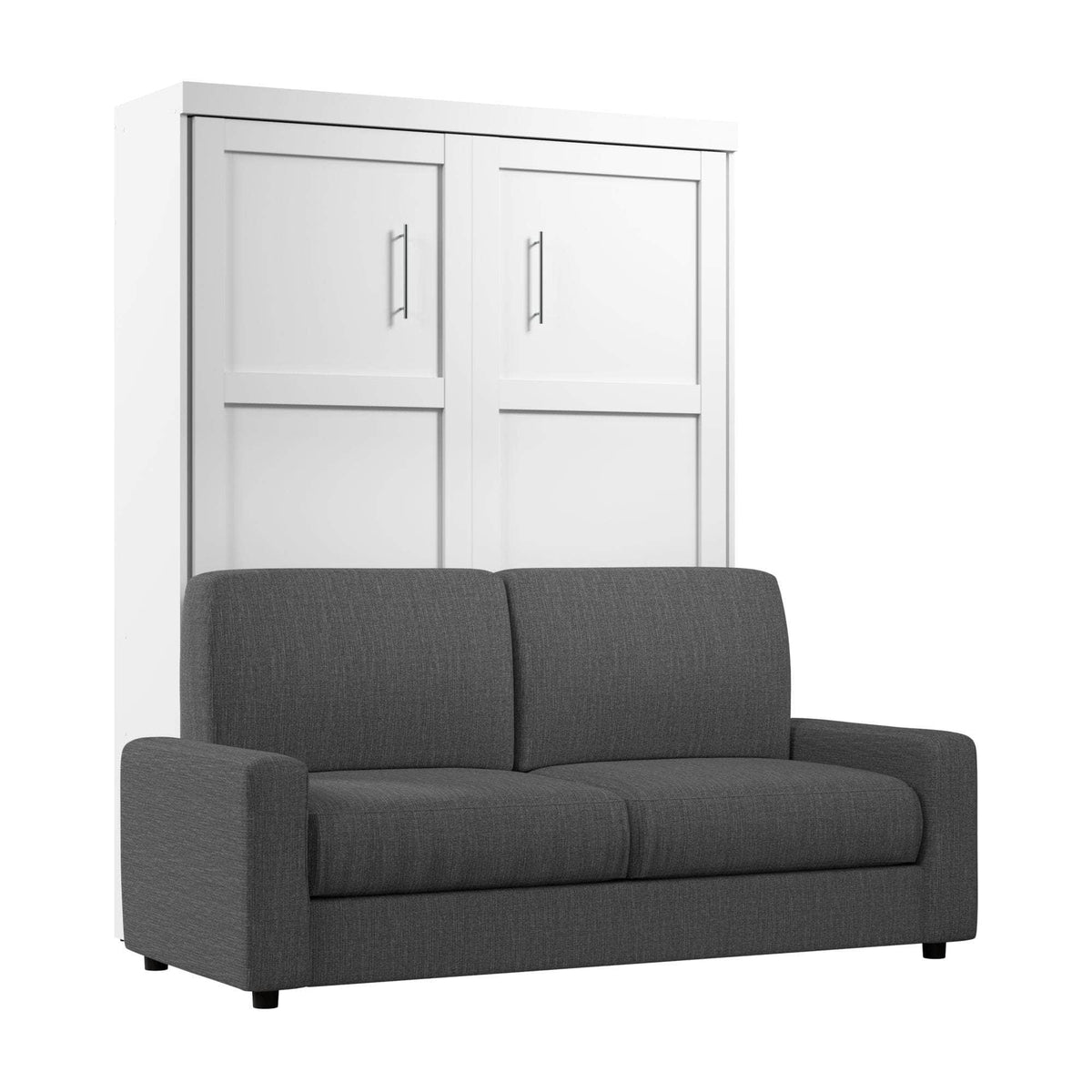Modubox Pur Queen Murphy Wall Bed and a Sofa in White, image 5
