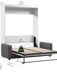 Modubox Pur Queen Murphy Wall Bed and a Sofa in White, image 7