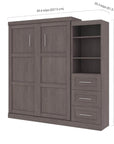 Modubox Pur Queen Murphy Wall Bed and Storage Unit with Drawers (90W), image 5