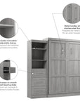 Modubox Pur Queen Murphy Wall Bed and Storage Unit with Drawers (90W), image 49