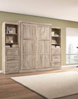 Modubox Pur 115" Queen Size Murphy Wall Bed with 2 Storage Units, image 21