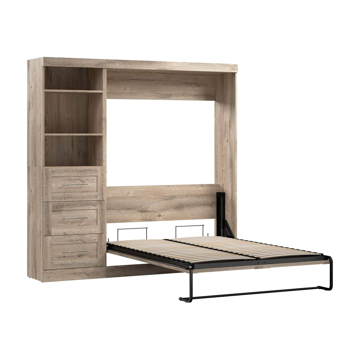 Modubox Pur Full Murphy Wall Bed and 1 Storage Unit with Drawers (84”), image 35