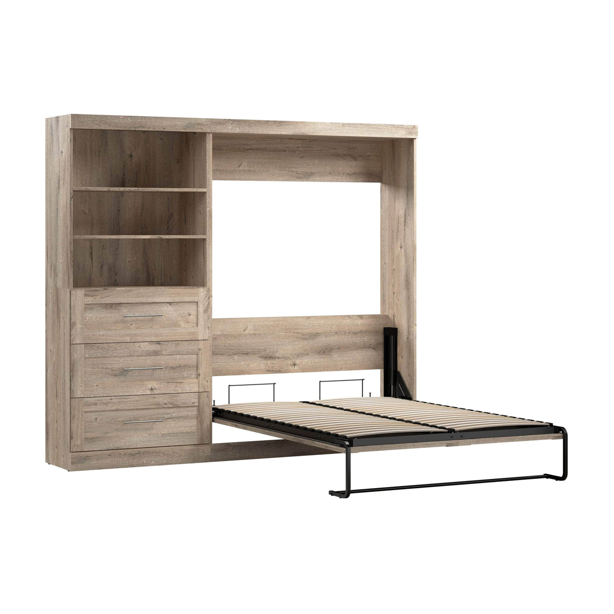 Modubox Pur Full Murphy Wall Bed and Storage Unit with Drawers (95W), image 28