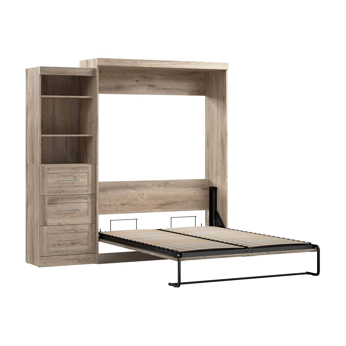 Modubox Pur Queen Murphy Wall Bed and Storage Unit with Drawers (90W), image 34