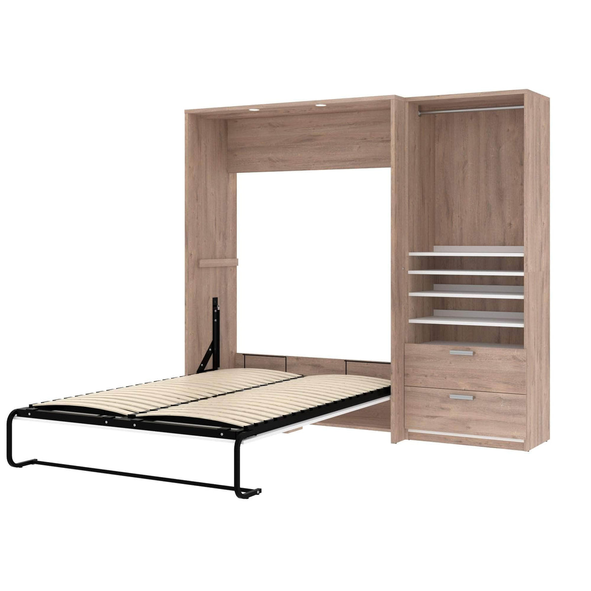 Modubox Cielo Full Murphy Wall Bed with Storage Cabinet (89W), image 4