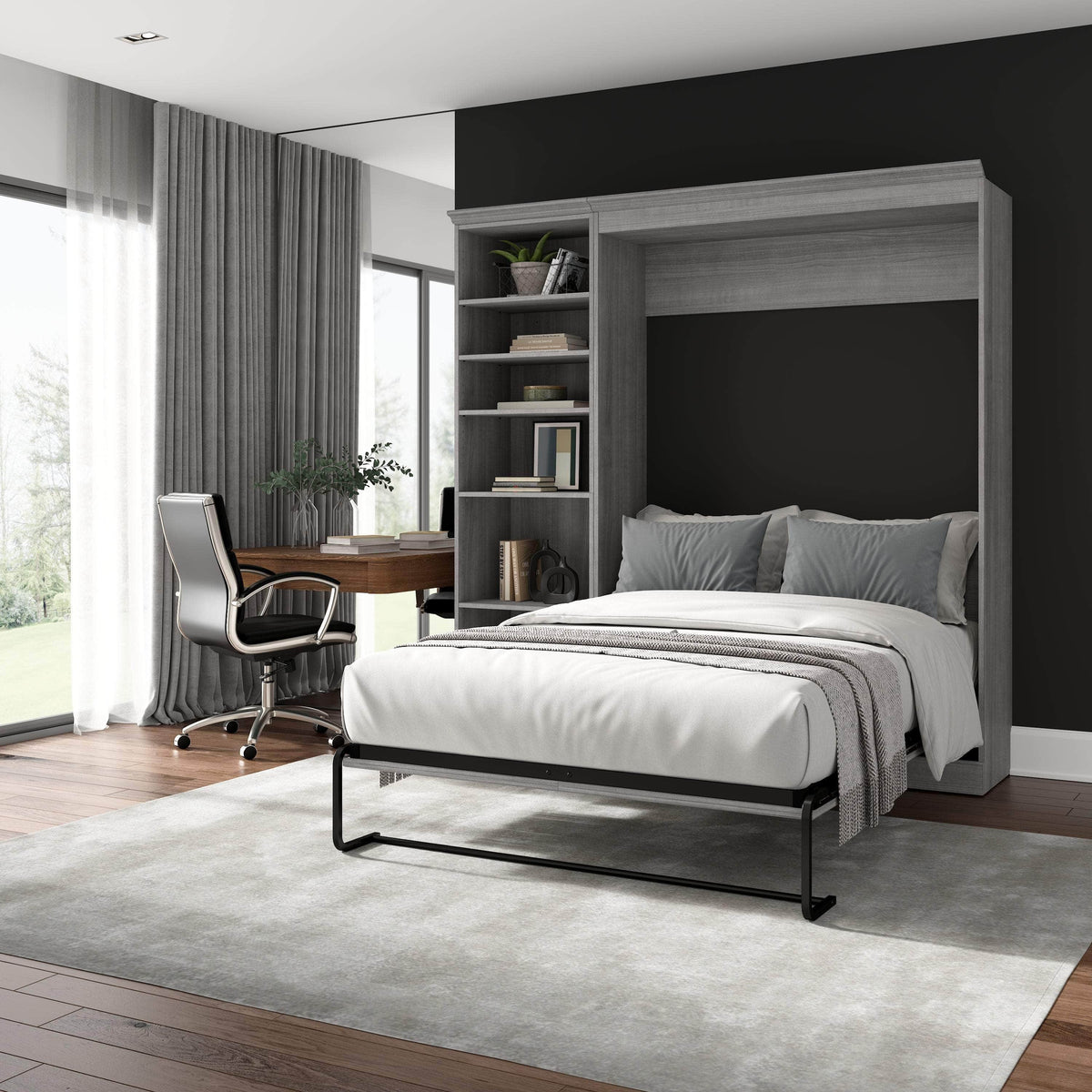Modubox Versatile Full Murphy Wall Bed and 1 Storage Unit, image 9