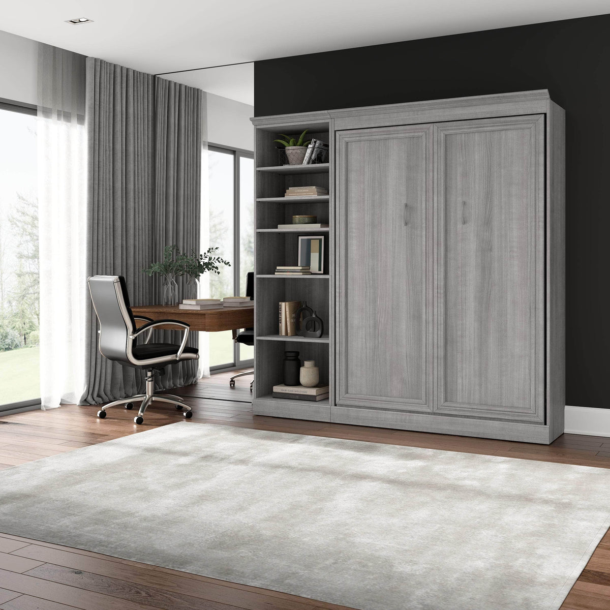Modubox Versatile Full Murphy Wall Bed and 1 Storage Unit, image 10