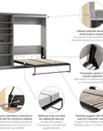 Modubox Versatile Full Murphy Wall Bed and 1 Storage Unit, image 15