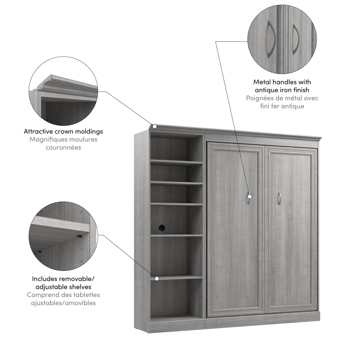 Modubox Versatile Full Murphy Wall Bed and 1 Storage Unit, image 16