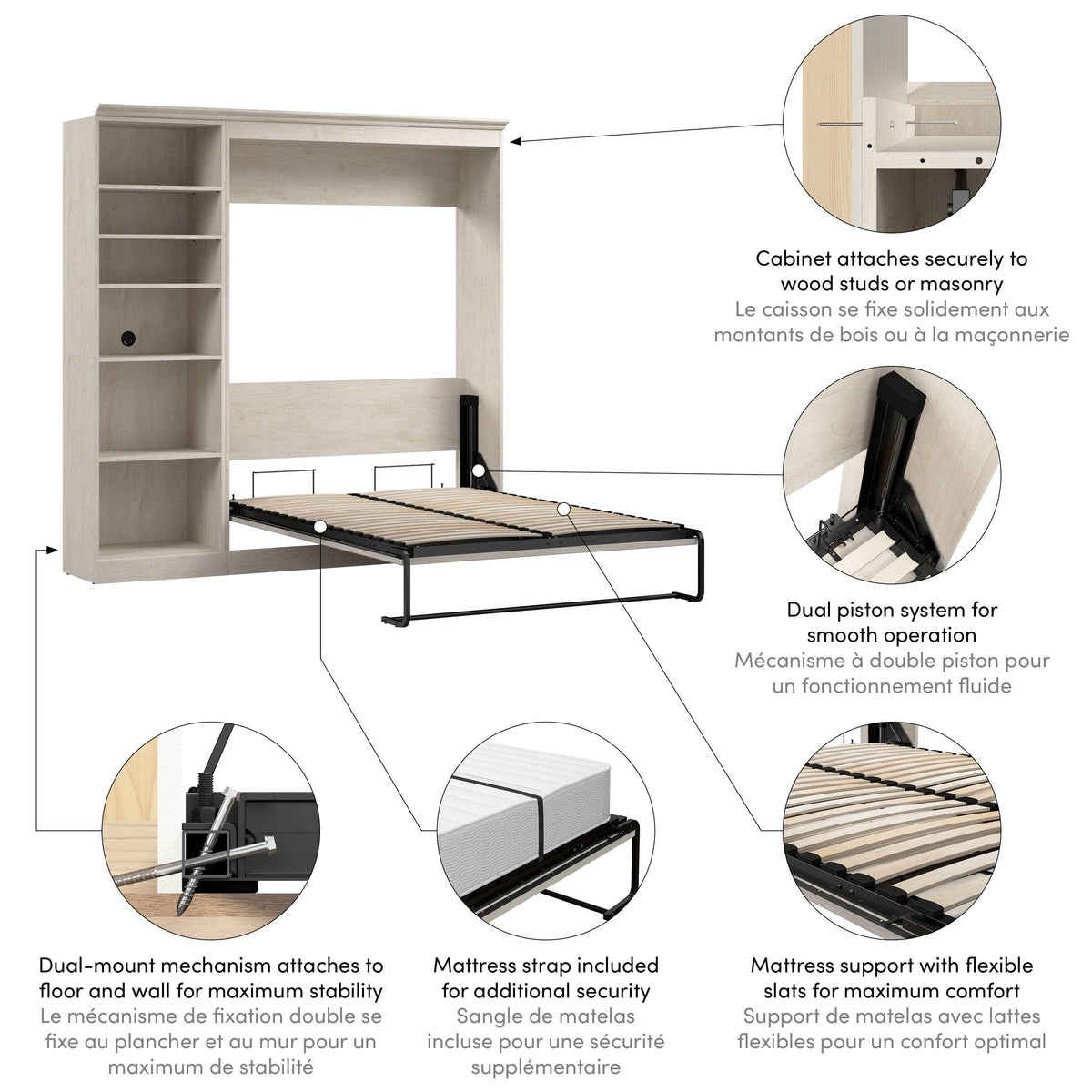 Modubox Versatile Full Murphy Wall Bed and 1 Storage Unit, image 26