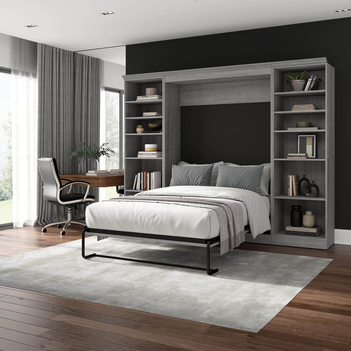 Modubox Versatile Full Murphy Wall Bed and 2 Storage Units, image 8