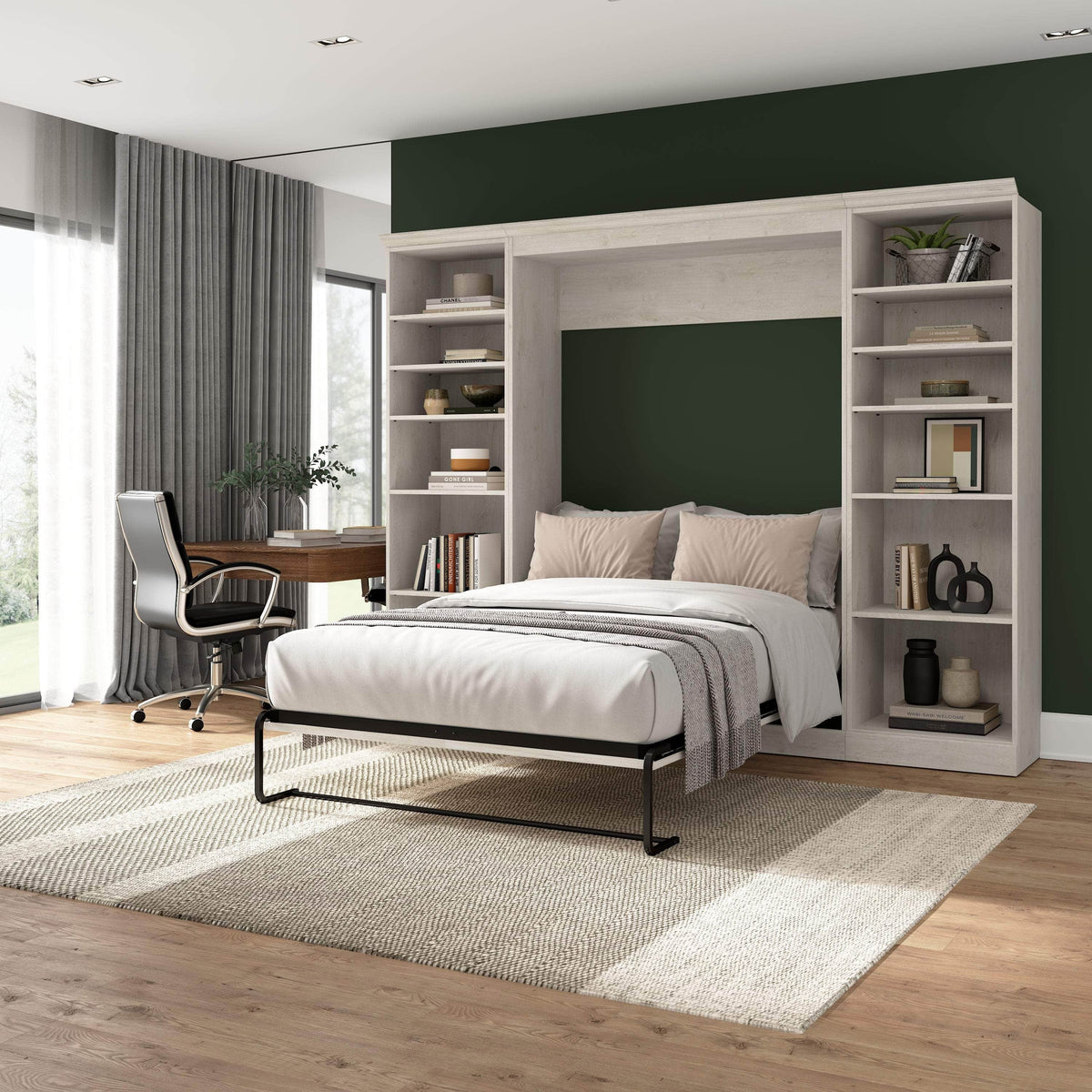 Modubox Versatile Full Murphy Wall Bed and 2 Storage Units, image 20