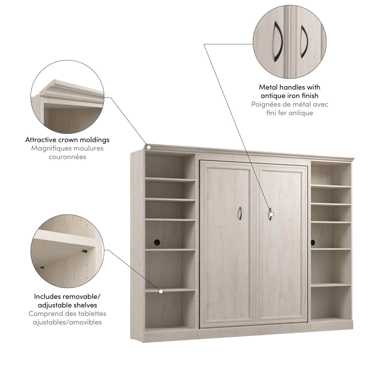 Modubox Versatile Full Murphy Wall Bed and 2 Storage Units, image 27