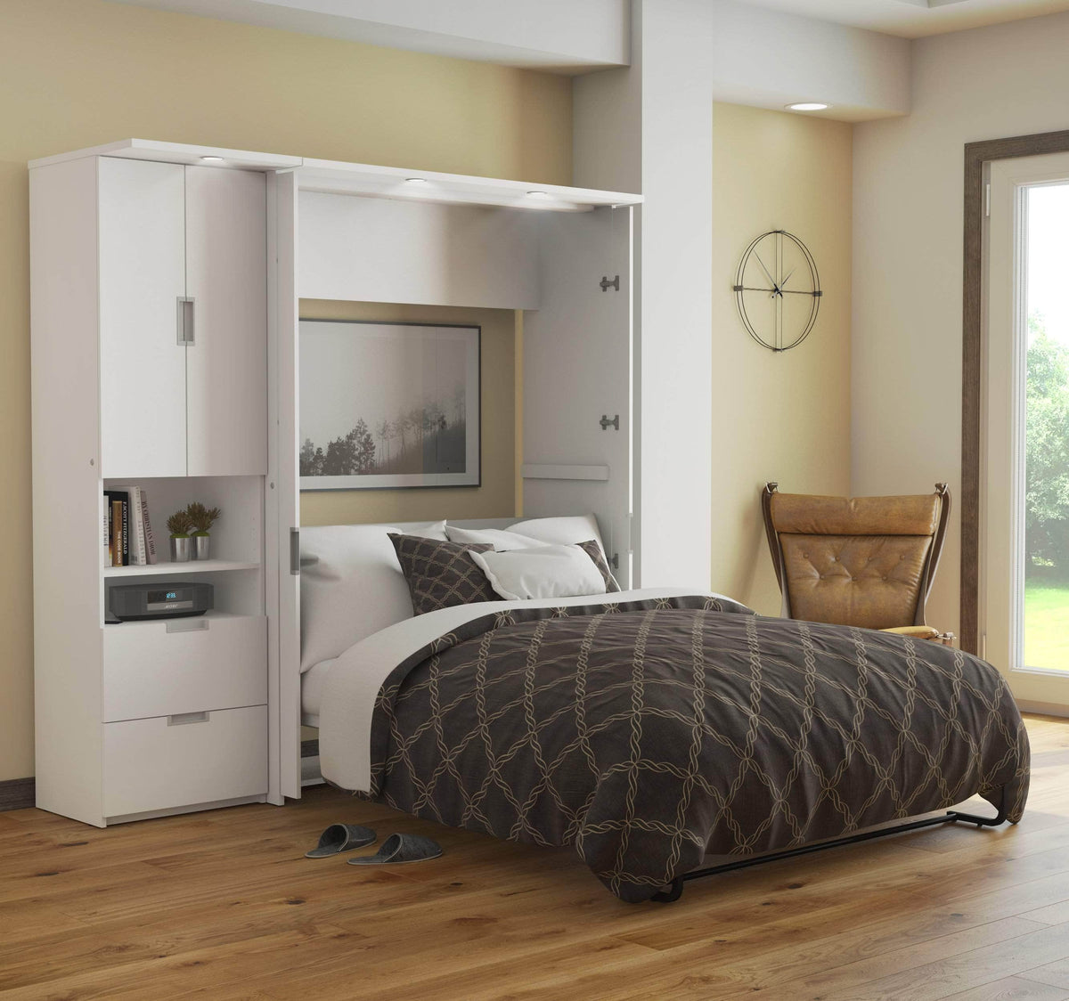 Modubox Lumina Full Murphy Wall Bed and 1 Storage Unit (82“), image 1
