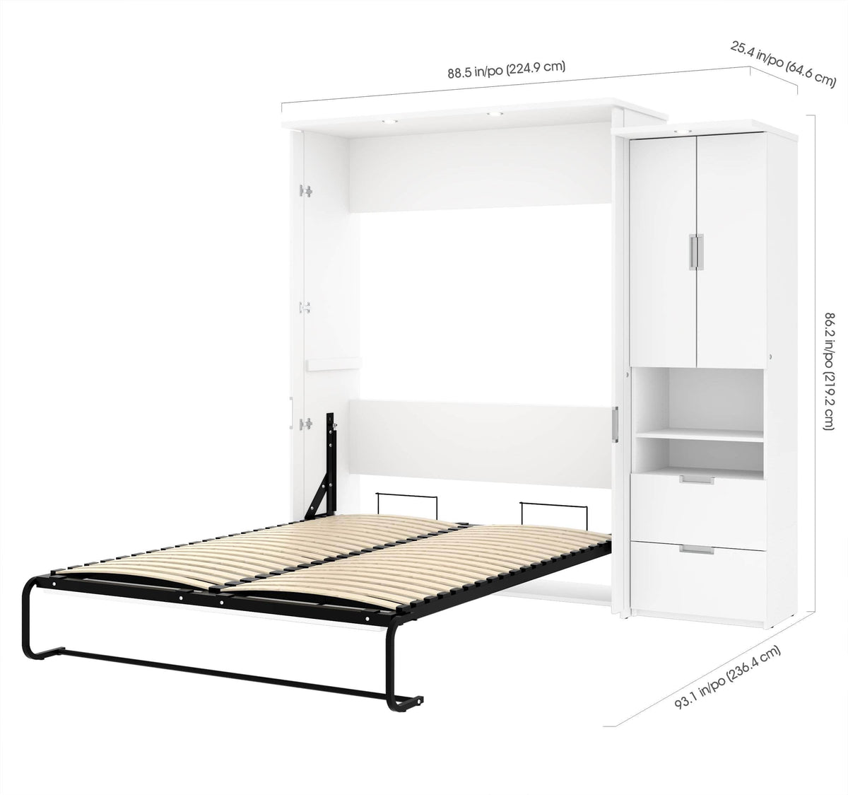 Modubox Lumina Queen Murphy Wall Bed and 1 Storage Unit (89”), image 6