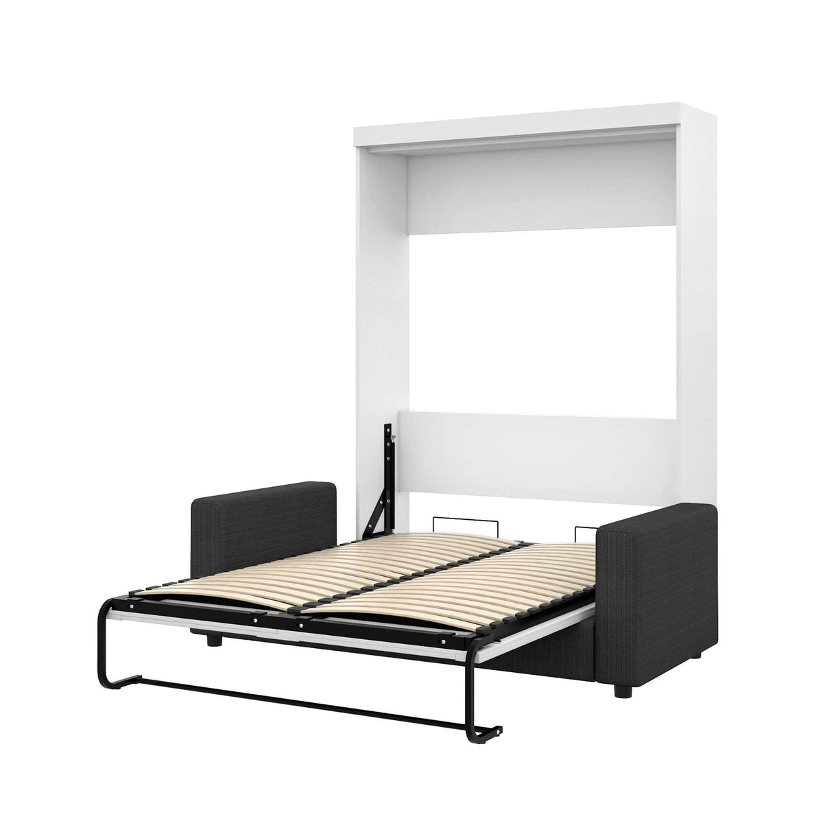 Modubox Pur Full Murphy Wall Bed and a Sofa in White, image 3