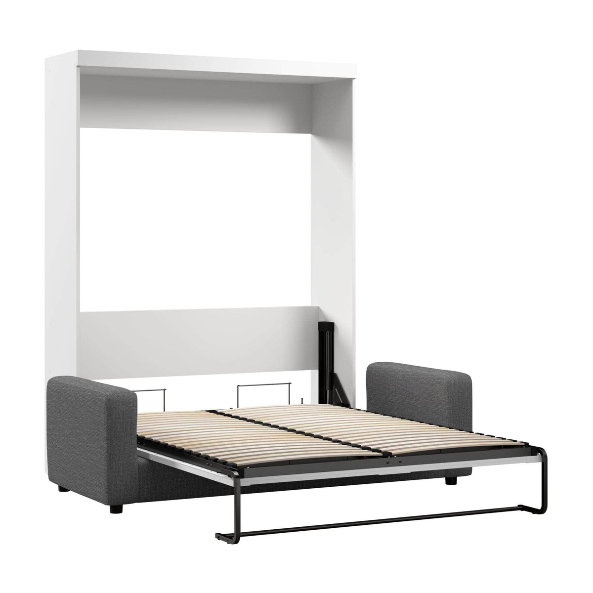 Modubox Pur Queen Murphy Wall Bed and a Sofa in White, image 3