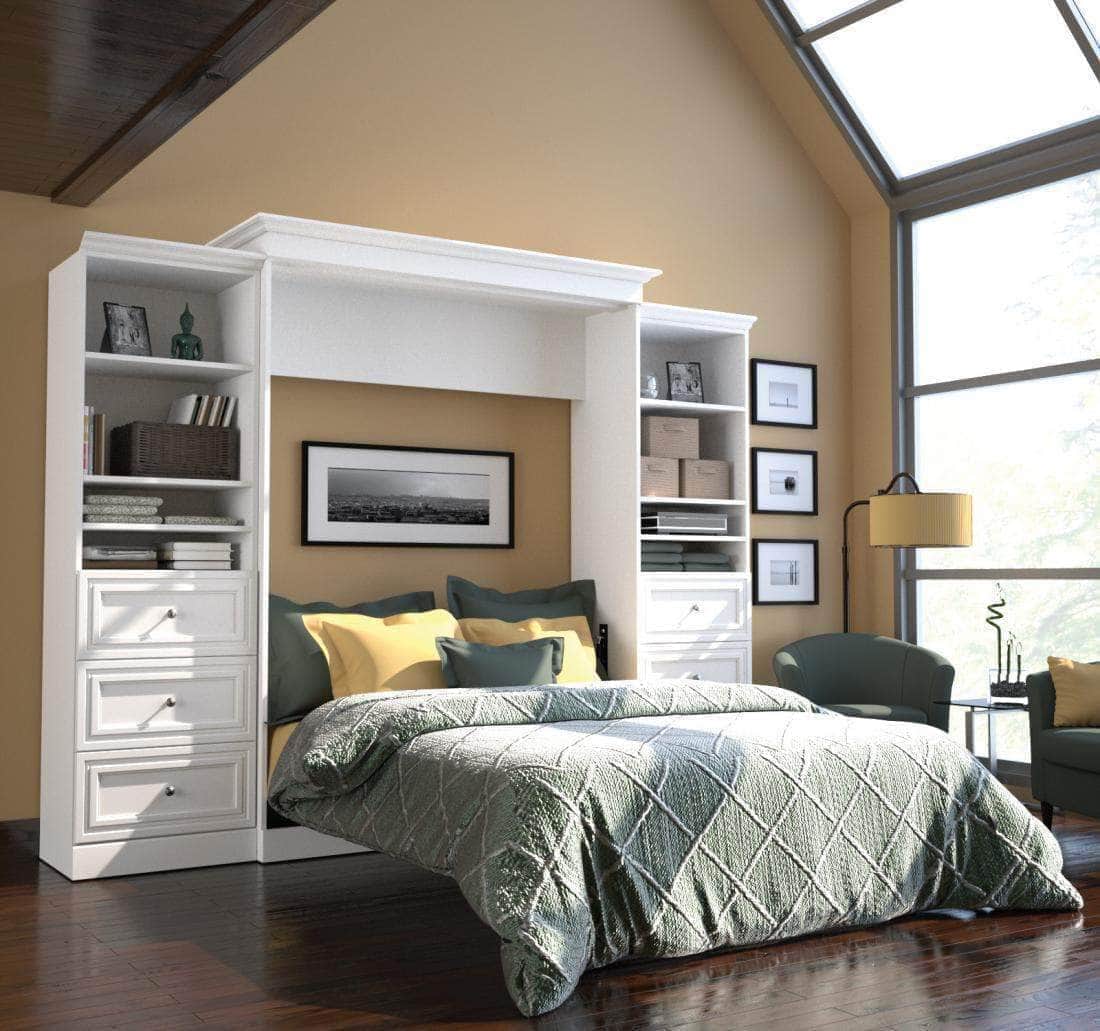 Modubox Versatile 115" Queen Size Murphy Wall Bed with 2 Storage Units, image 1