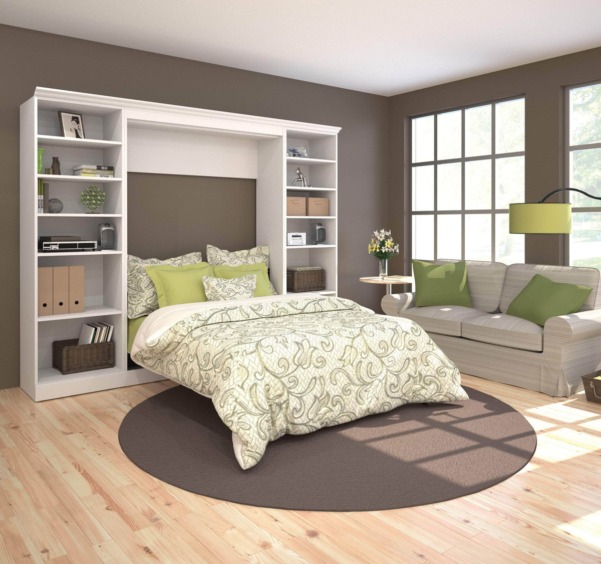 Modubox Versatile Full Murphy Wall Bed and 2 Storage Units, image 1